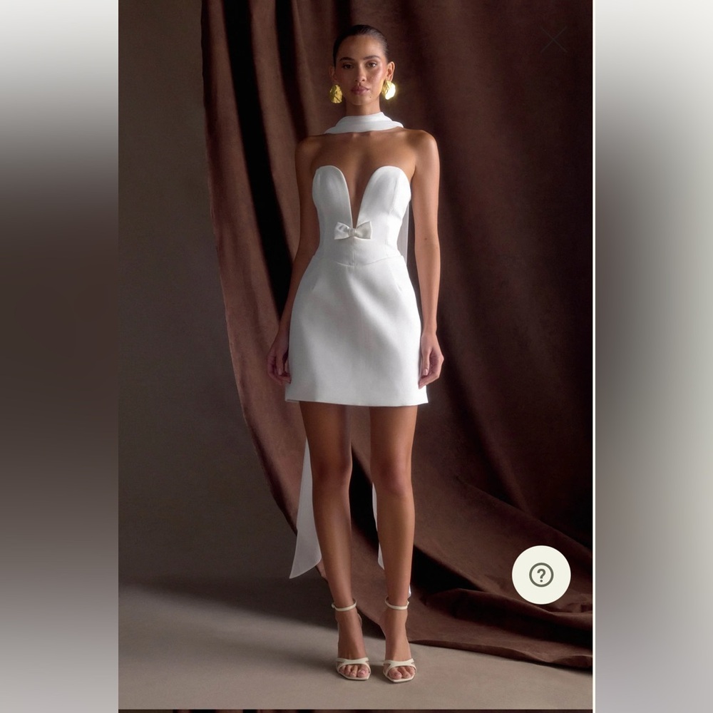 Meshki White Halter Mini Dress